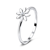 Flower Silver Ring with CZ Stone NSR-3234